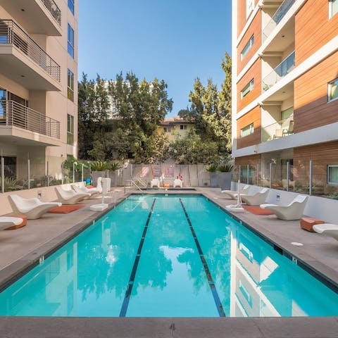Cool off in the communal pool