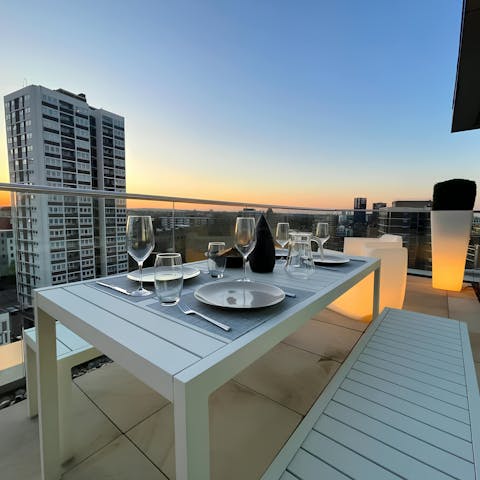 Sip wine on the balcony and admire London views
