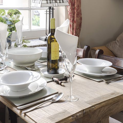 Set the table for an evening in