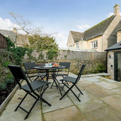 Sip your morning cuppa on the private terrace