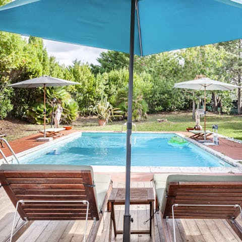 Lounge poolside under the Tuscan sun, or cool off when it gets too hot