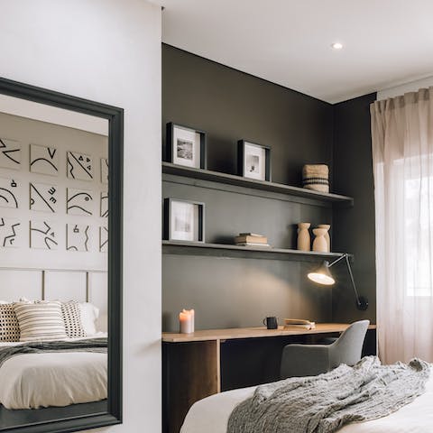 Keep on top of emails from the dedicated desk space