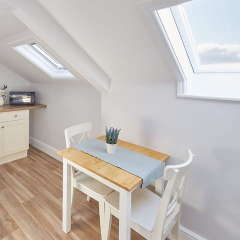 Enjoy the quiet simplicity of this apartment with laid back meals