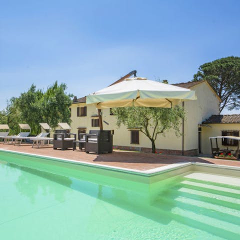 Cool off in the large pool
