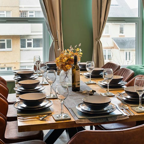 Gather for delicious home-cooked meals in the open-plan living space