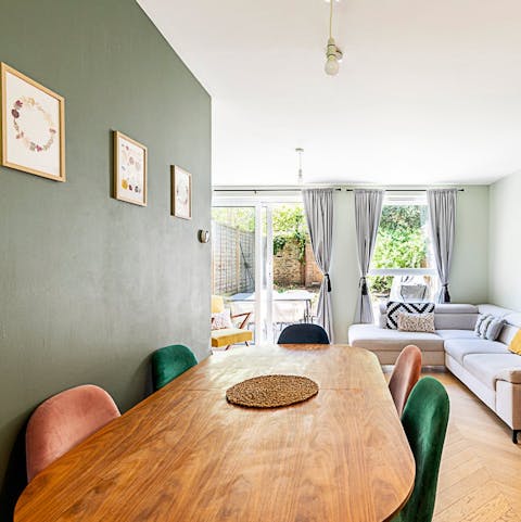 Create and enjoy home-cooked meals in the fully equipped kitchen and stylish dining area