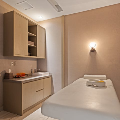 Book a treatment or a sauna at the spa