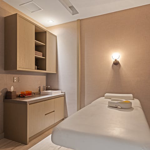 Book a treatment or a sauna at the spa