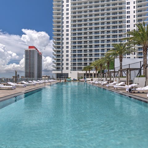 Head down for a few laps of the building's communal pool