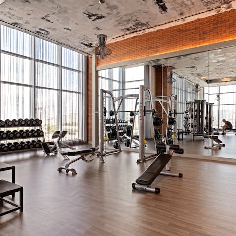 Start the day the right way with a workout in the communal gym