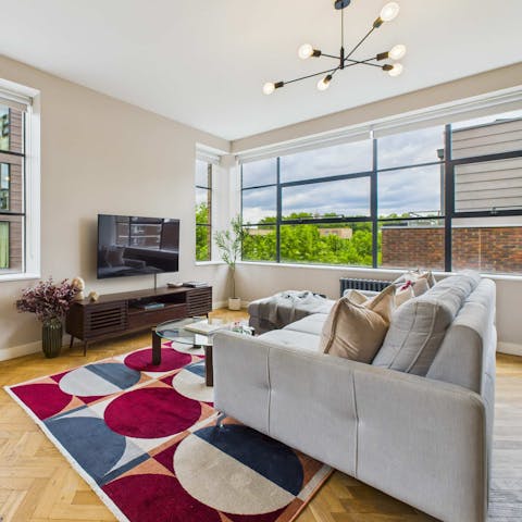 Kick back in the bright living space