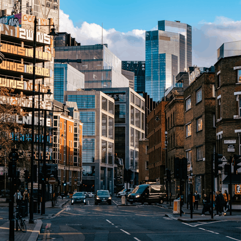 Explore Shoreditch, home to street art and trendy bars