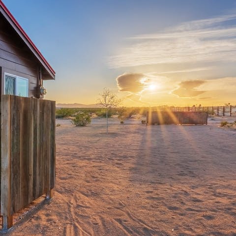 Admire the spectacular desert sunsets