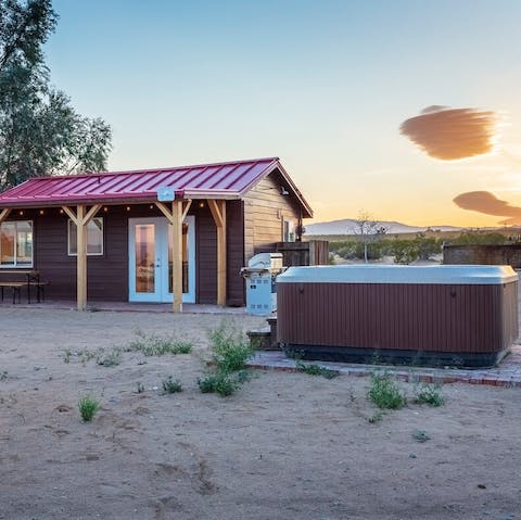 Soak away any stress in the outdoor hot tub