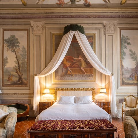 Unwind like royalty in one of the lavish bedrooms