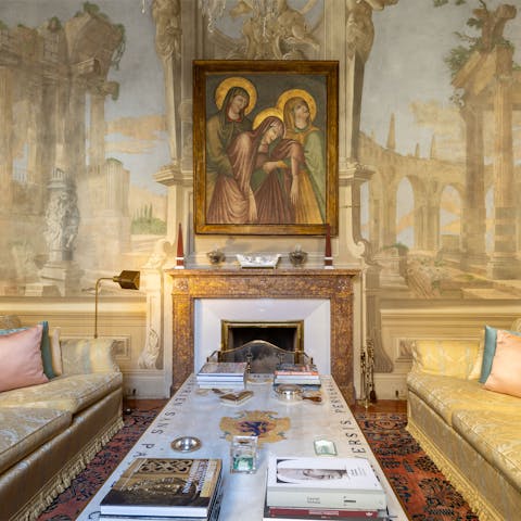 Relax in one of the living rooms, surrounded by art