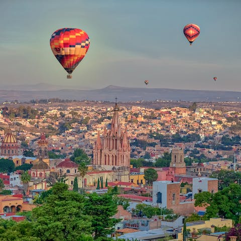 Stay in the heart of San Miguel, with views of the Parroquia from your terrace