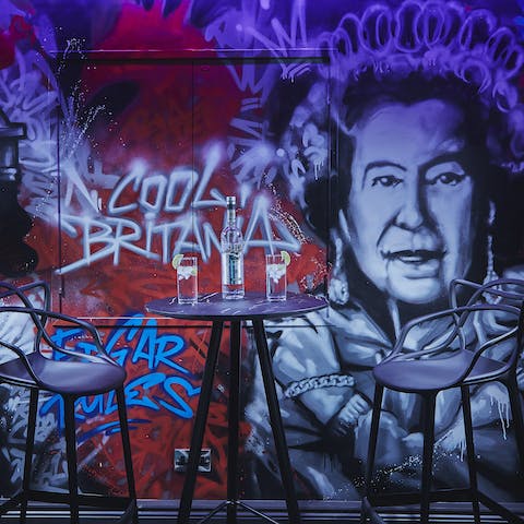 Lose a few hours in the games room complete with street art on the walls