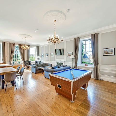 Relax and unwind in the shared games room