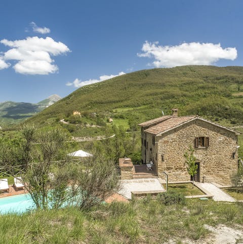 The stunning postcard views of surrounding farms and mountains