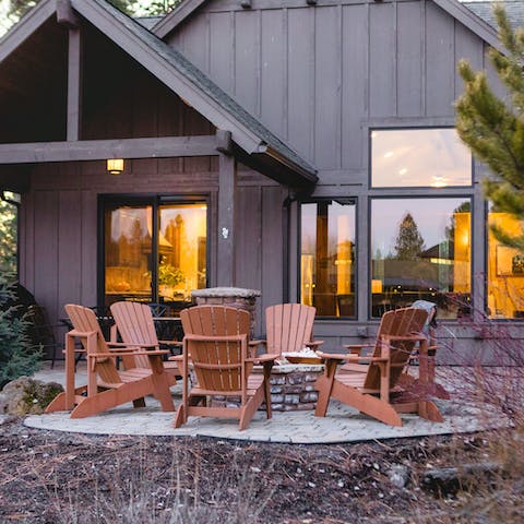 Watch the sun set from the porch with the fire pit alight
