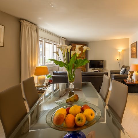 Enjoy some rouille de seiche at your glass dining table