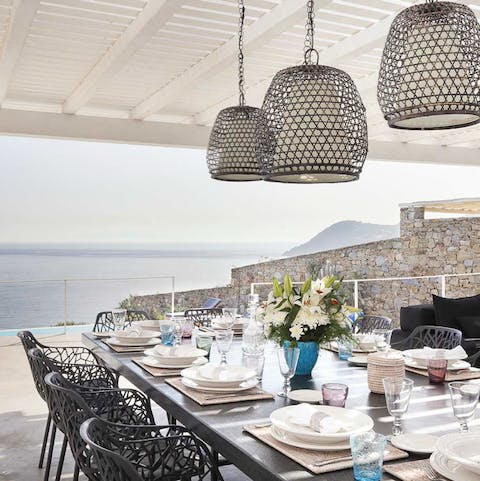 Dine al-fresco under the dappled light through the veranda