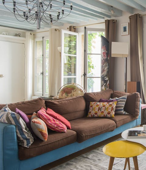 The stylish living-dining room