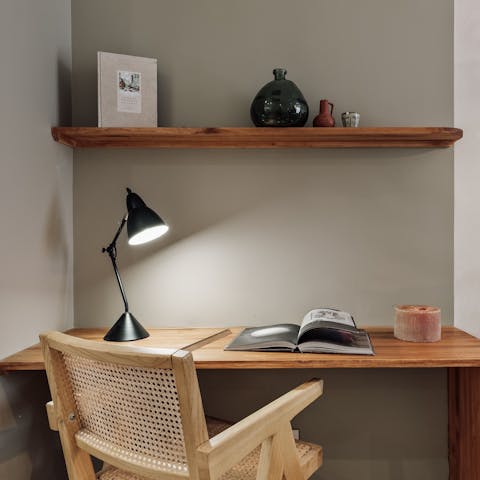 Get some work done at the desk in the living area