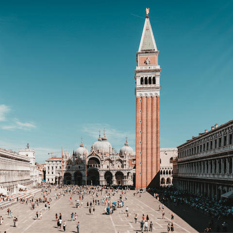Catch the water bus to St Mark's Square – the journey will take you twelve minutes in total