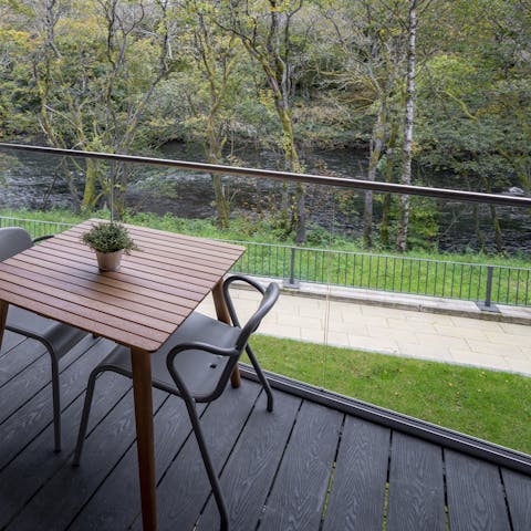 Start your day with riverside views and soak in the natural elements