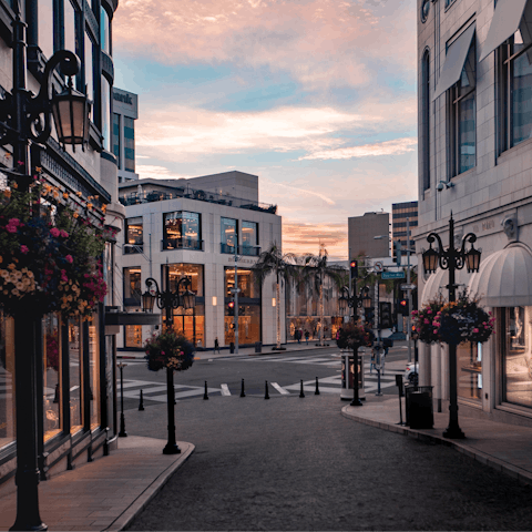 Stay in Beverly Hills, where the streets are packed with luxury shops and restaurants