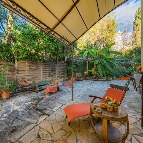 Unwind on the secluded terrace with a glass of rosé