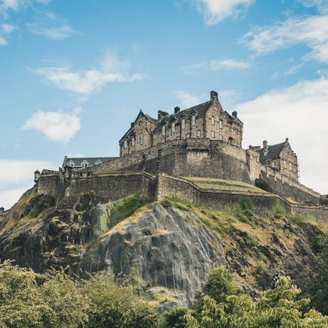 Take in the history of Edinburgh Castle – it's a few minutes away