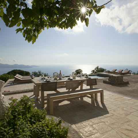 Begin each morning with a long, lazy breakfast on the terrace