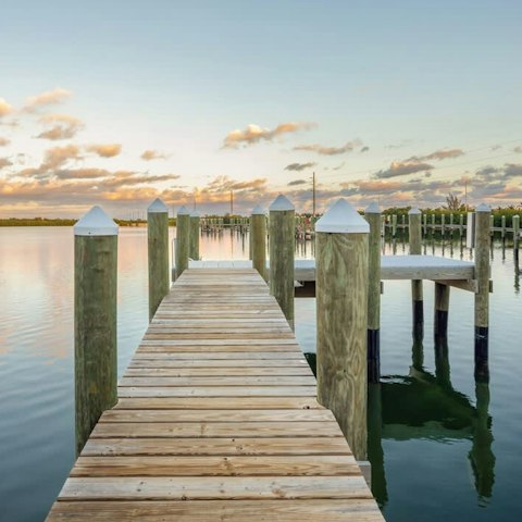 Dock your boat right outside the house—up to fifty feet