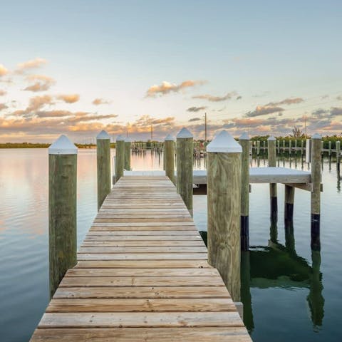 Dock your boat right outside the house—up to fifty feet