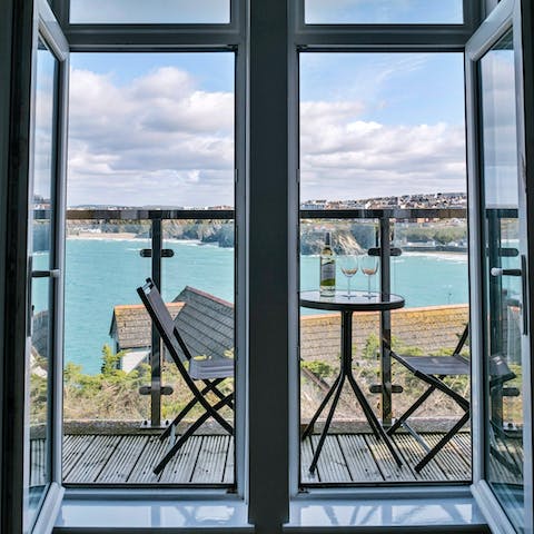 Throw open the doors and soak up the views of Newquay from your private balcony
