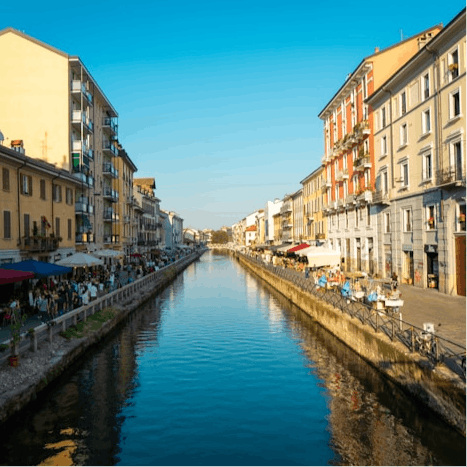 Mosey down to Navigli's canal-side for golden hour drinks