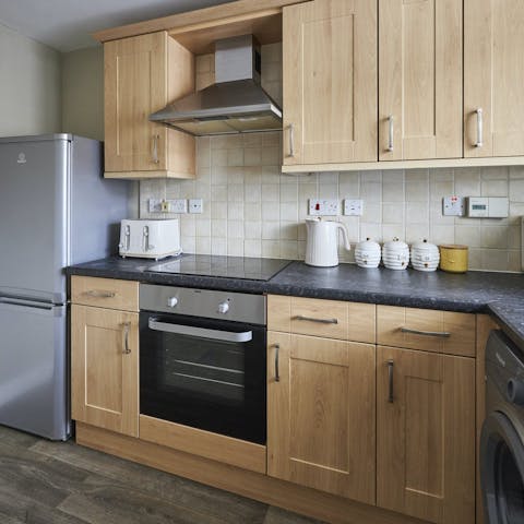 Whip up your own meals in the well-equipped kitchen