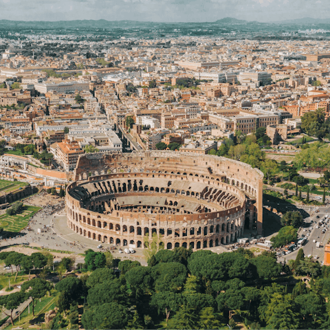 Spend the day at the Colosseum, a thirty-minute walk away