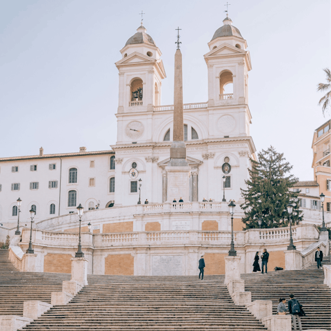 Ride the metro twenty minutes to the Spanish Steps