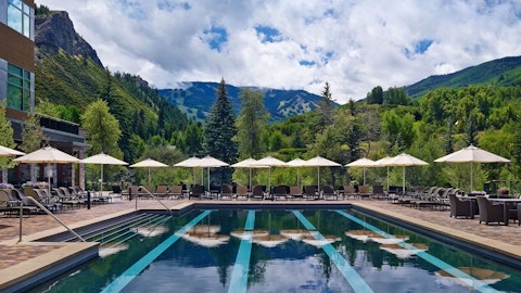 Head to the shared pool to swim laps in scenic surroundings