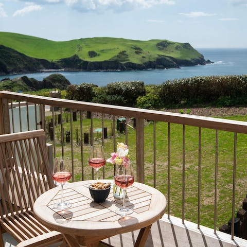 Savour drinks and beautiful views from the private terrace