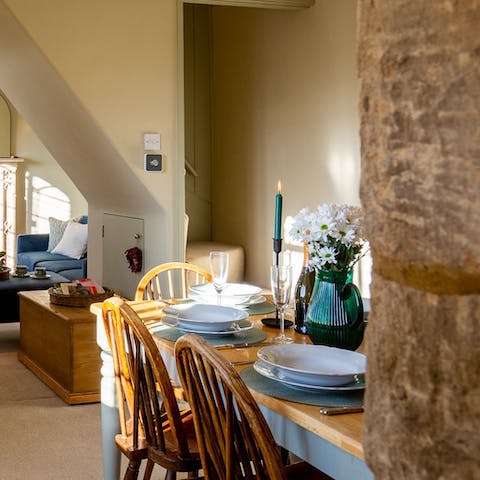 Stock up in nearby Stroud's farmers' market and feast at home