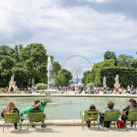 Catch the sunshine at Tuileries Garden, twenty minutes away