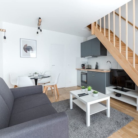 Unwind in the snug living space after sightseeing