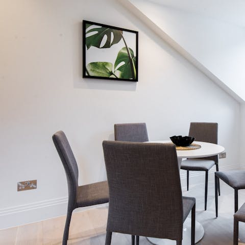 Dining table accompanying living area