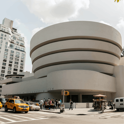 Walk twenty-two minutes  to the Guggenheim Museum