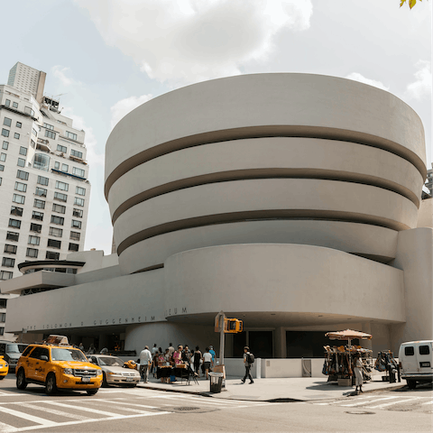 Walk twenty-two minutes to the Guggenheim Museum